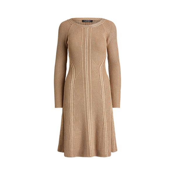 Robe-pull en coton m&eacute;lang&eacute; m&eacute;tallis&eacute; Lauren en 1