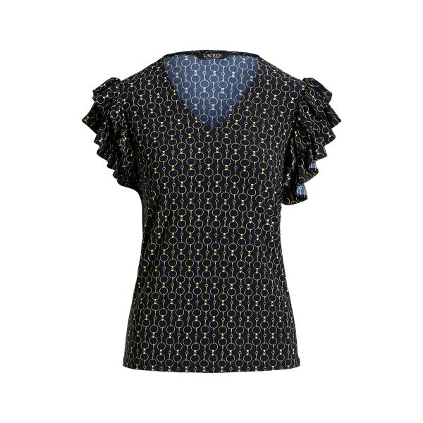 Top de punto el&aacute;stico estampado Lauren en 1