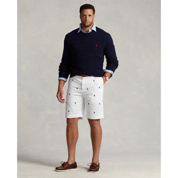 White W/Navy Pp Stretch Classic Fit Chino Short Big & Tall 1