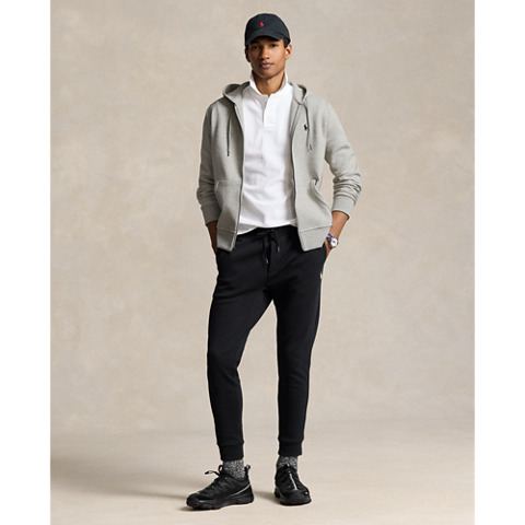 Мужское худи Ralph Lauren Double-Knit Full-Zip, цвет: Светлый меланжевый
