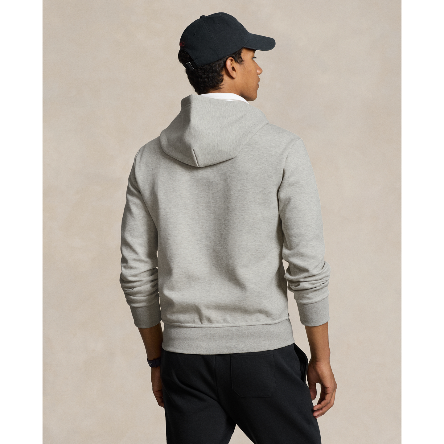 Мужское худи Ralph Lauren Double-Knit Full-Zip, цвет: Светлый меланжевый — фото 2