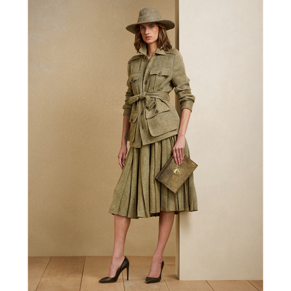 Olive/Tan Tasha Broken-Twill Field Jacket Ralph Lauren Collection 4
