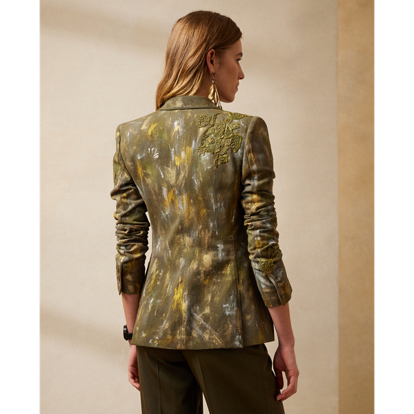 Olive Painterly Nomad Calan Painterly Denim Jacket Ralph Lauren Collection 5