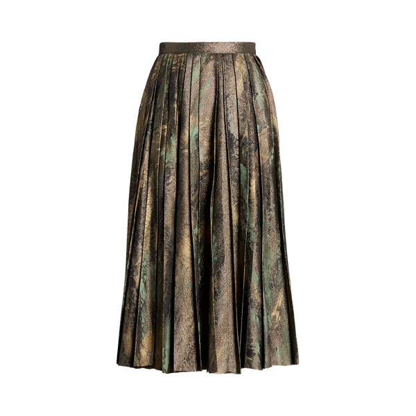 Arnav Pleated Hand-Painted Skirt Ralph Lauren Collection 1