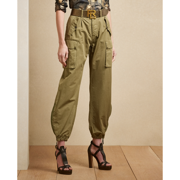 Lichen Green Charlee Cotton-Linen Twill Cargo Trouser Ralph Lauren Collection 4