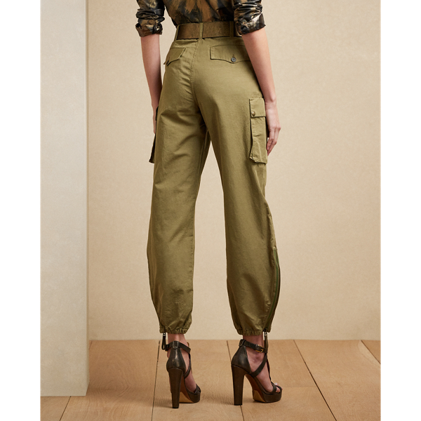Lichen Green Charlee Cotton-Linen Twill Cargo Trouser Ralph Lauren Collection 5