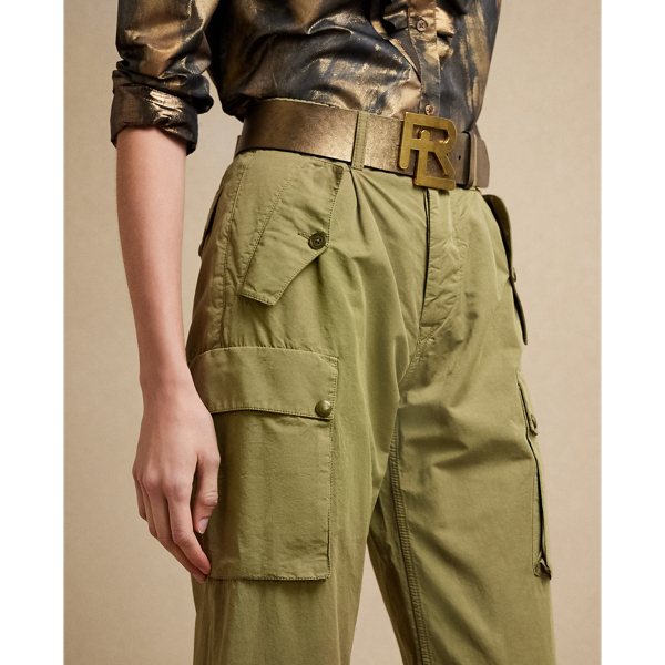 Lichen Green Charlee Cotton-Linen Twill Cargo Trouser Ralph Lauren Collection 6