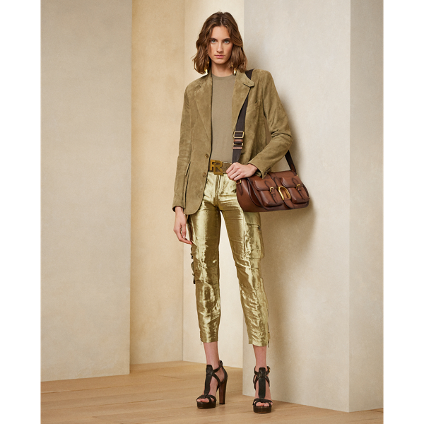 Lichen Green Preston Lamb-Suede Jacket Ralph Lauren Collection 4