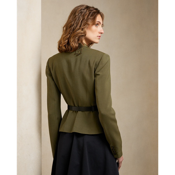 Olive Kamille Wool-Silk Jacket Ralph Lauren Collection 5
