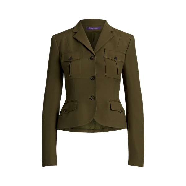 Olive Kamille Wool-Silk Jacket Ralph Lauren Collection 2