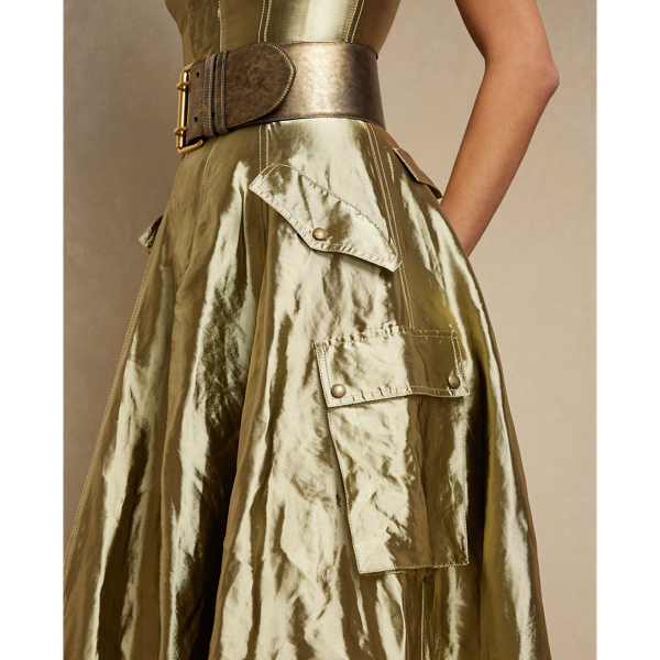 Abendkleid Briar aus Metallic-Organza Ralph Lauren Collection in Platin 6