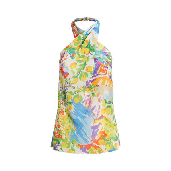 Neckholder-Bluse Darby aus Leinenvoile Ralph Lauren Collection in 1