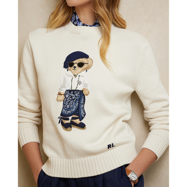 Jerseypullover mit Sarong Polo Bear Ralph Lauren Collection in Lux-Creme 6