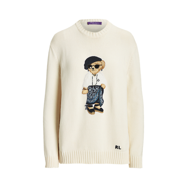 Jerseypullover mit Sarong Polo Bear Ralph Lauren Collection in Lux-Creme 2