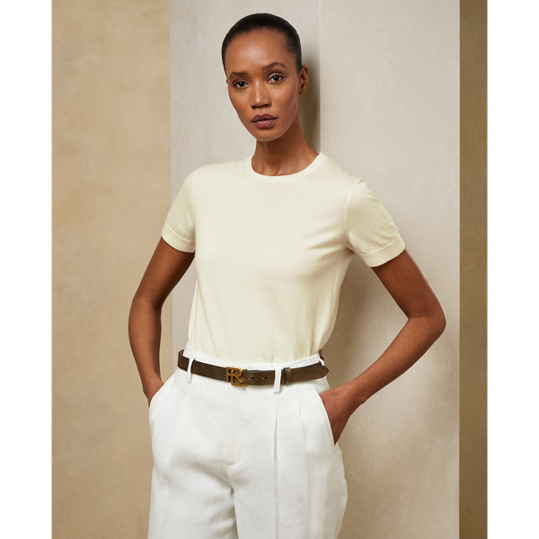 Cashmere Jersey Short-Sleeved Sweater