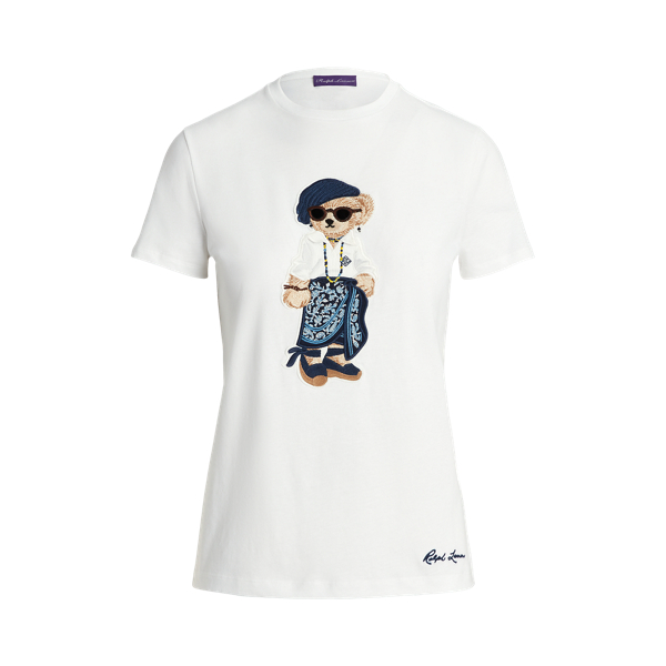 White Sarong Polo Bear Cotton Tee Ralph Lauren Collection 2
