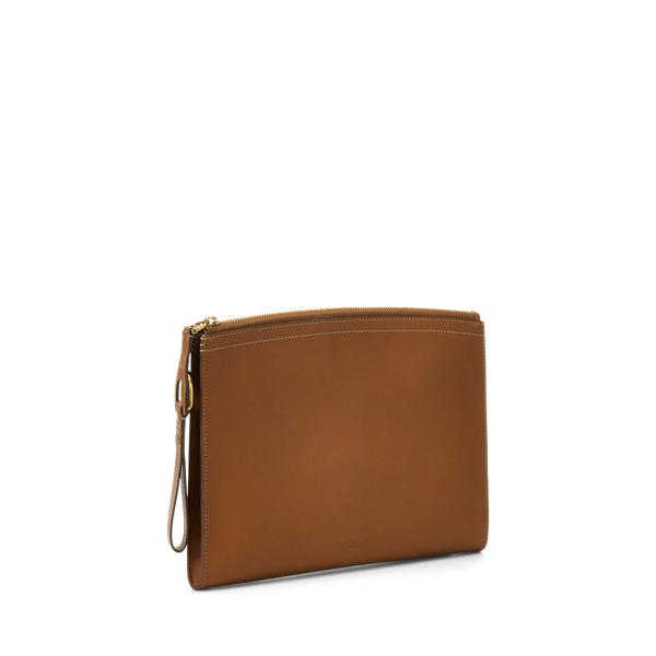 Gold Welington Calfskin Zip Pouch Ralph Lauren Collection 3