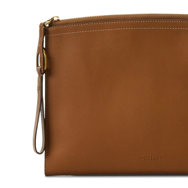 Gold Welington Calfskin Zip Pouch Ralph Lauren Collection 6