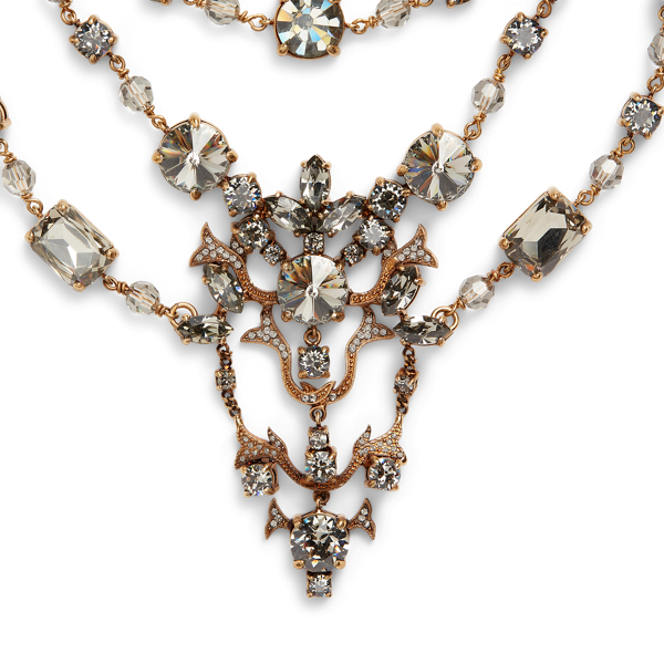 Collier &agrave; cristaux multiples Ralph Lauren Collection en White Brass 2