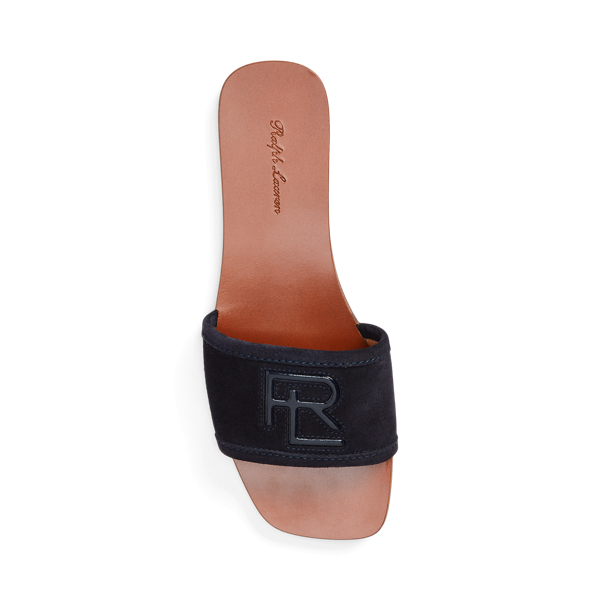 Navy Andela Calf-Suede Slide Sandal Ralph Lauren Collection for summer 4