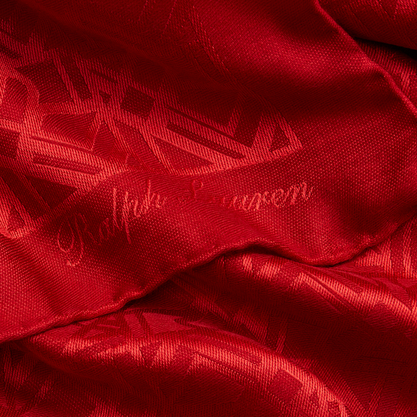 Red RL Art Deco Jacquard Pashmina Scarf Ralph Lauren Collection 3