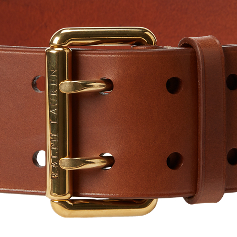 Женский ремень Ralph Lauren Leather Double-Prong, цвет: Золотой