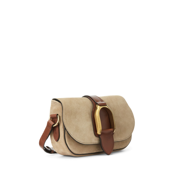 Sand Calf-Suede Welington Shoulder Bag Ralph Lauren Collection 3