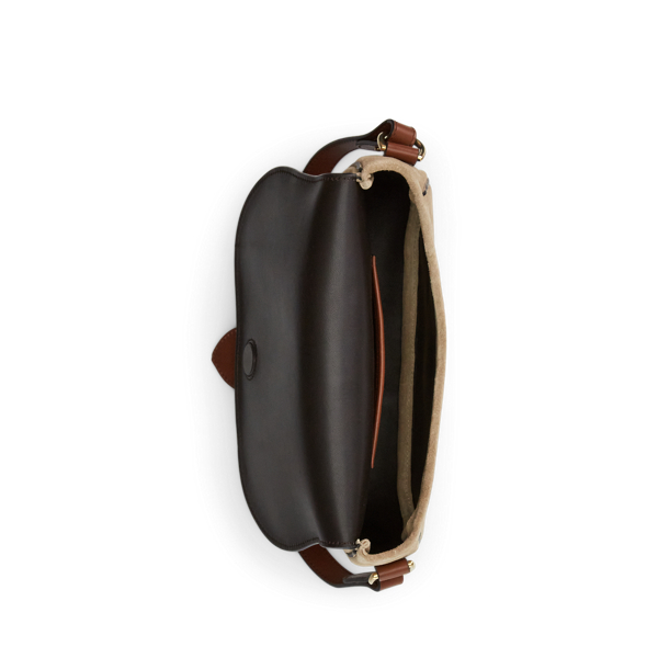 Sand Calf-Suede Welington Shoulder Bag Ralph Lauren Collection 5