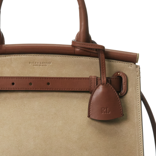 Sand RL50 Calf-Suede Medium Bag Ralph Lauren Collection 6