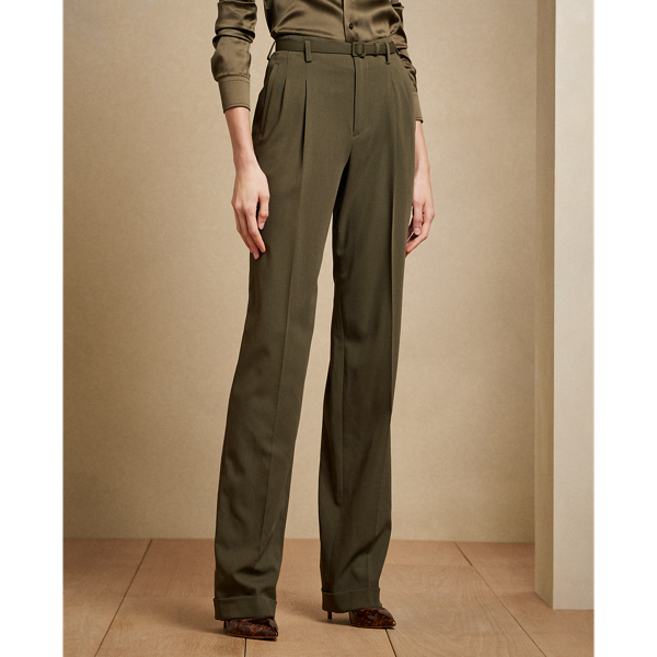 Stamford wollen gabardine broek Ralph Lauren Collection in Olive 4
