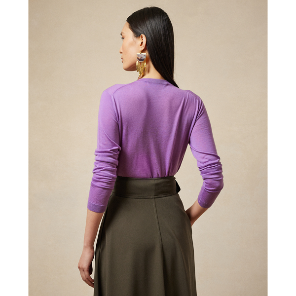 Lilac Cashmere Crewneck Sweater Ralph Lauren Collection 5