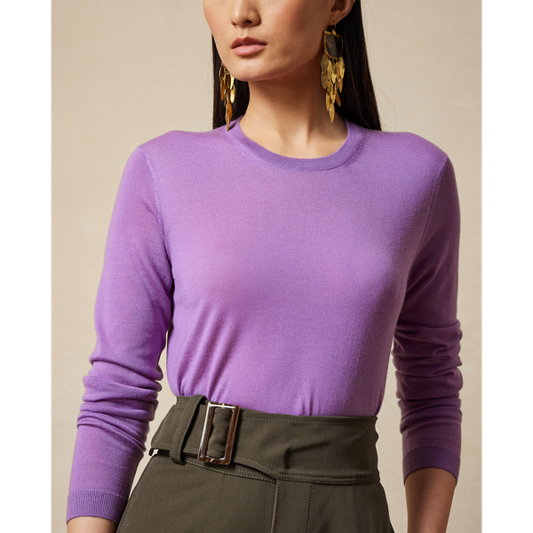 Lilac Cashmere Crewneck Sweater Ralph Lauren Collection 6
