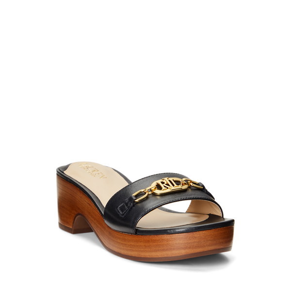 Black Roxanne Nappa Leather Sandal Lauren for summer 2
