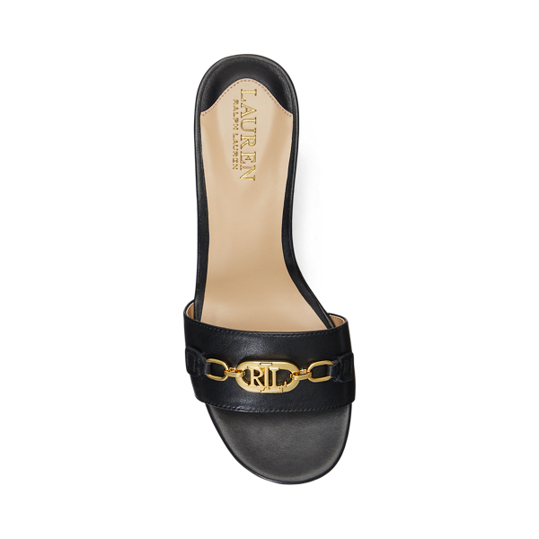 Black Roxanne Nappa Leather Sandal Lauren for summer 4