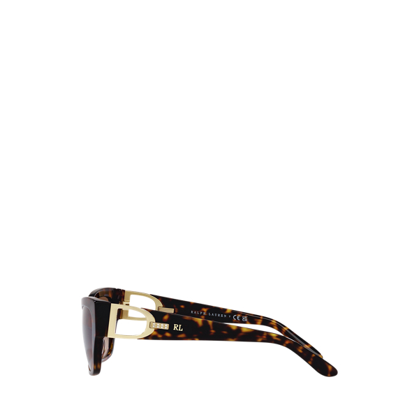 Shiny Dark Havana Stirrup Grace Butterfly Sunglasses Ralph Lauren 3