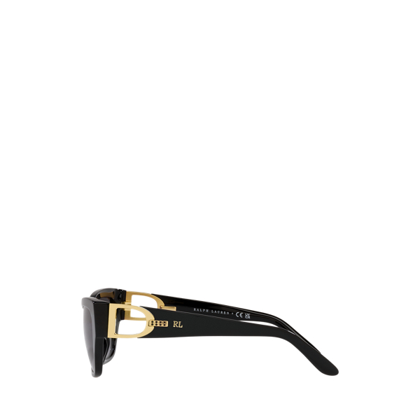 Shiny Black Stirrup Grace Butterfly Sunglasses Ralph Lauren 3