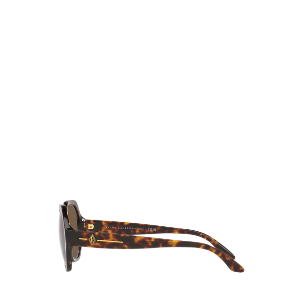 Shiny Dark Havana Ralph&rsquo;s Club Round Sunglasses Ralph Lauren 3