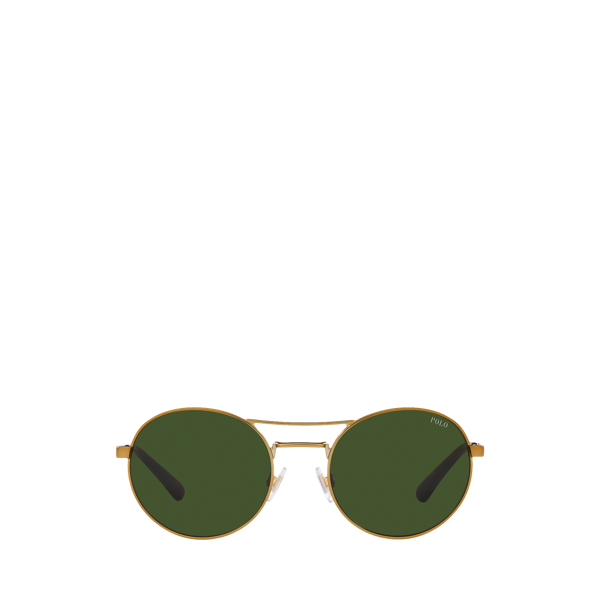 Semishiny Brass Retro Round Metal Sunglasses Polo Ralph Lauren 2