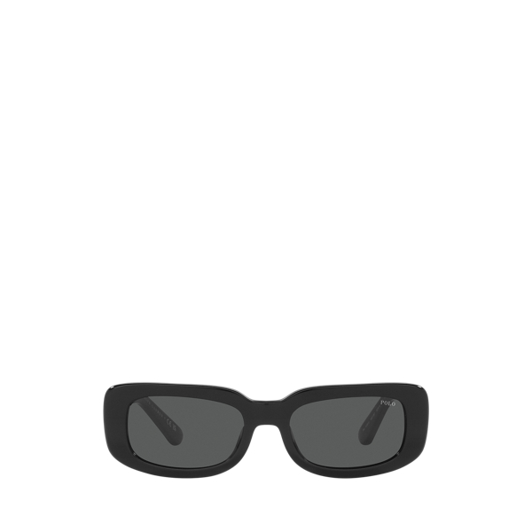 Shiny Black Retro Rectangular Sunglasses Polo Ralph Lauren 2