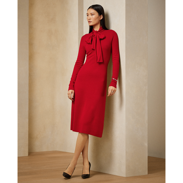 Scarf Neck Cashmere Jumper Dress for Women Ralph Lauren BO