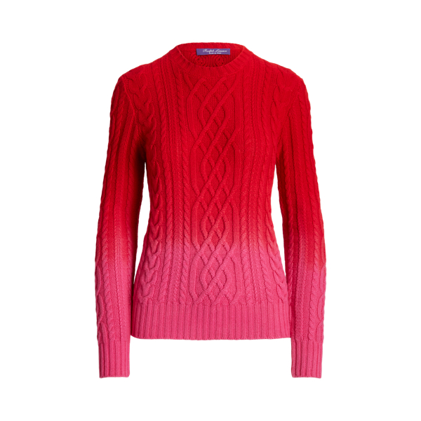 Bright Red Ombre Lunar New Year Cable-Knit Jumper Ralph Lauren Collection 2