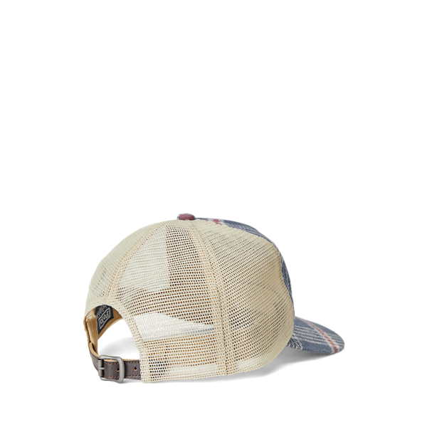 Navy/Off White Multi The Ralph Logo Plaid Trucker Cap Polo Ralph Lauren 2
