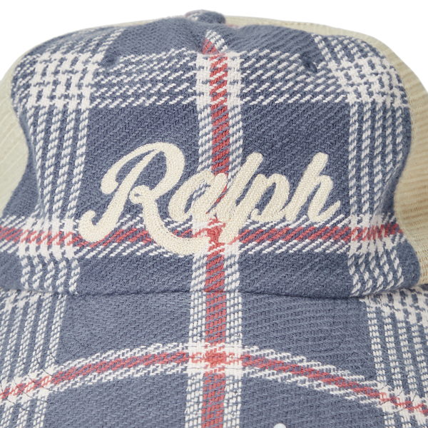 Navy/Off White Multi The Ralph Logo Plaid Trucker Cap Polo Ralph Lauren 3