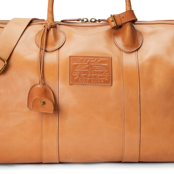Tan Heritage Leather Duffel Polo Ralph Lauren 6