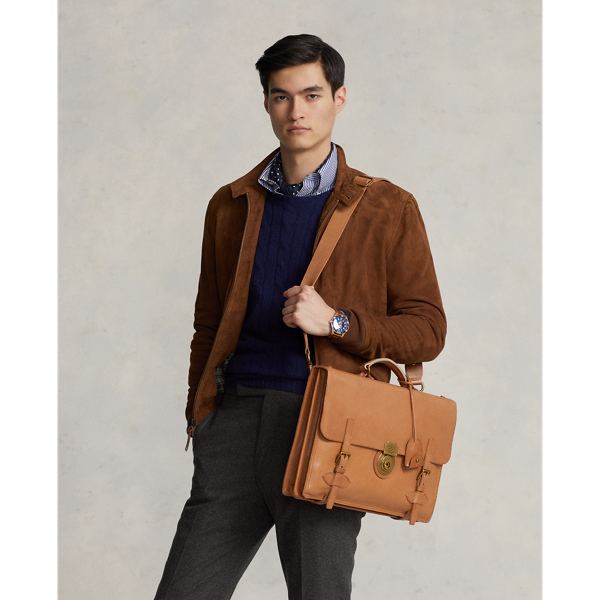 Tan Heritage Leather Briefcase Polo Ralph Lauren 7