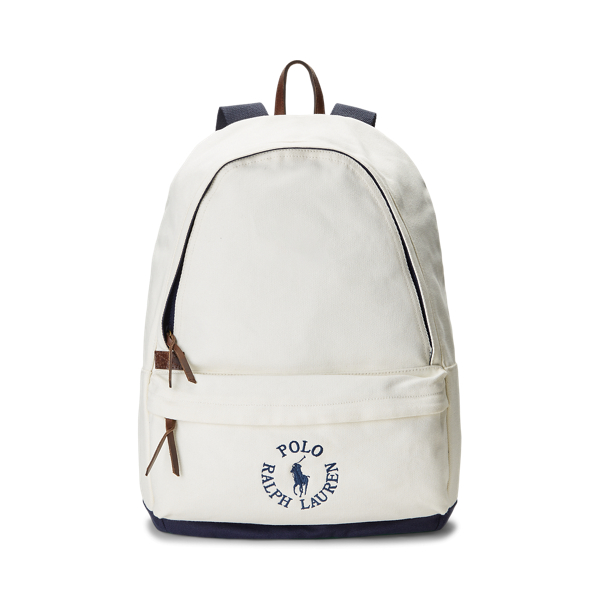 Logo Embroidered Canvas Backpack for Men Ralph Lauren UK