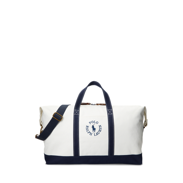 ☆POLO RALPH LAUREN☆ Logo embroidered canvas duffle navy MA Nylon Utility Duffel