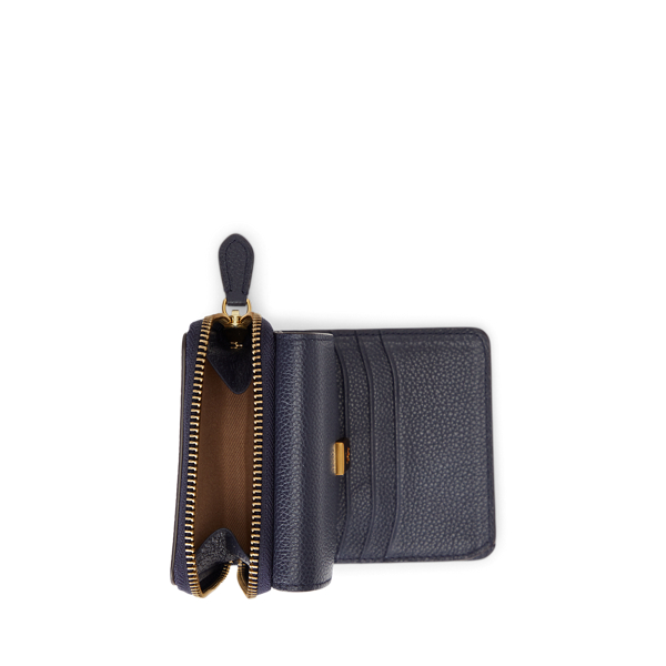 Midnight Navy Polo ID Leather Compact Wallet Polo Ralph Lauren 3