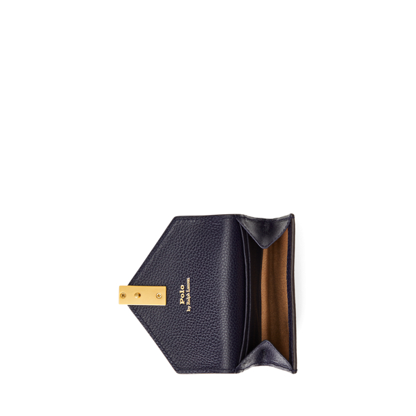 NEW!【POLO RalphLauren】Polo ID Leather Fold-Over Card Case Saffiano Leather Card Case