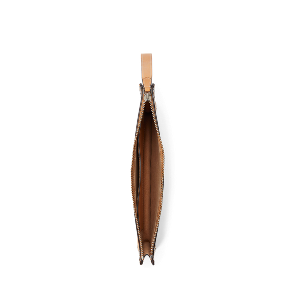 Natural Studded Vachetta Envelope Clutch Polo Ralph Lauren 3